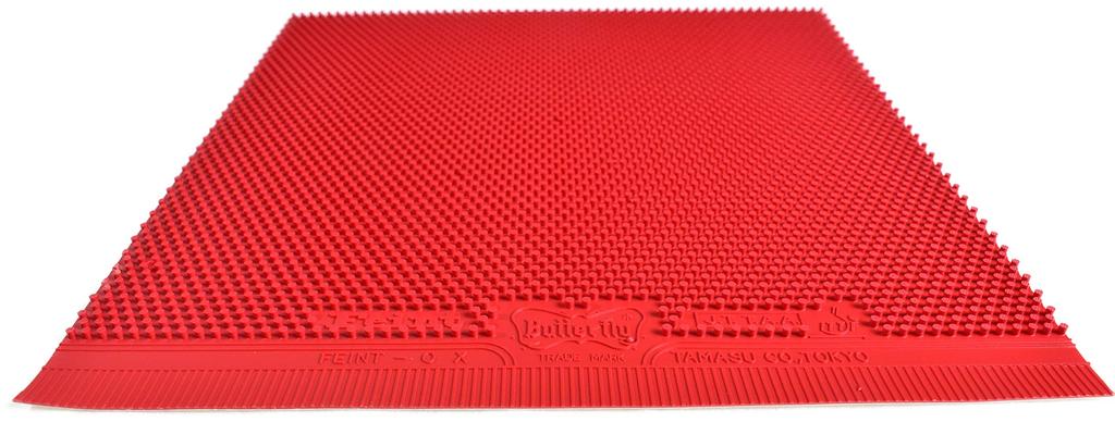 Butterfly Table Tennis Feint High 1 Rubber FEOXR Rubber, OX, Grain, (No Sponge), 00060, Red,