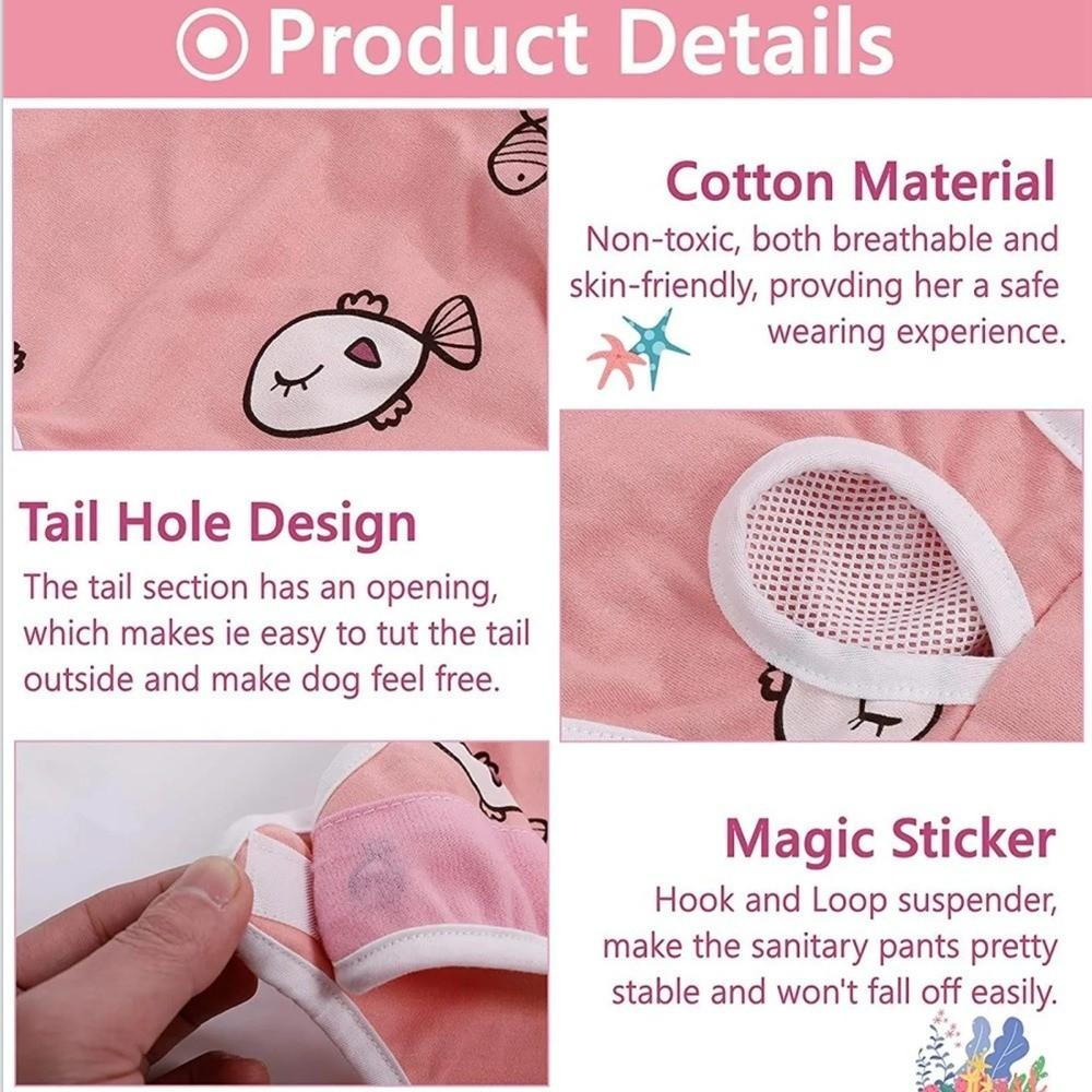 Adjustable Dog Physiological Pants Shoulder Straps Washable Dog Sanitary Panties Leak Proof Pet Underwear Incontinence