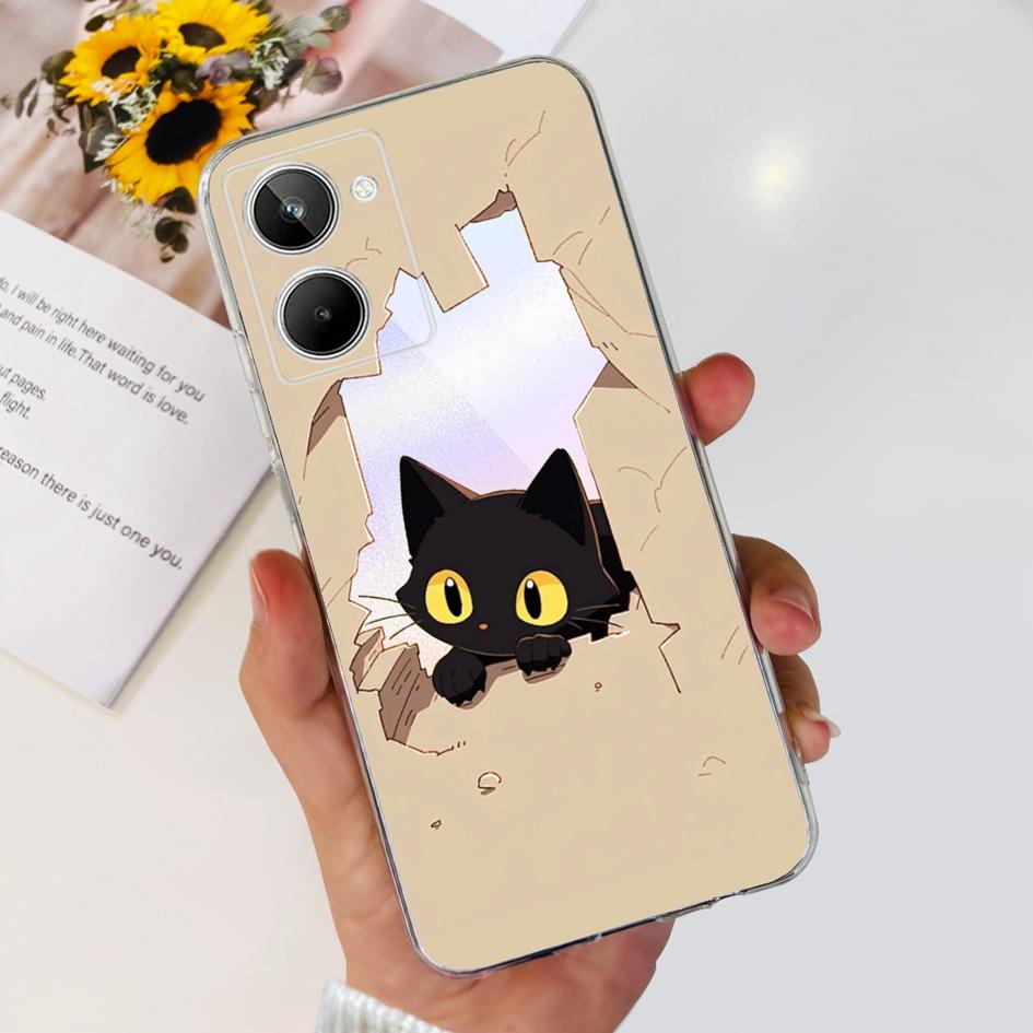 For Realme 10 Case RMX3630 Back Cover Cute Panda Cartoon Slim Soft Clear Silicone Phone Case For Realme 10 Pro Plus RMX3687 Capa