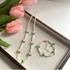 Neues Mode Süßes Tulpenblumen Halskette Armband Set Für Frauen Elegante Perlen Schlüsselbein Kette Halskette Party Schmuck Geschenk
