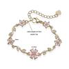 Five-petaled Flowers Zircon Bracelet Adjustable Crystal Bracelet New Floral Bracelet  for Women