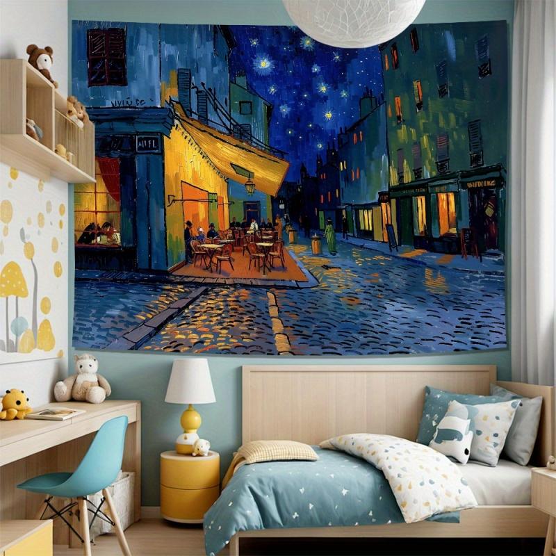 1pc, 2D flat, Van Gogh Starry Night background decoration, suitable for living room, bedroom, office, wsj