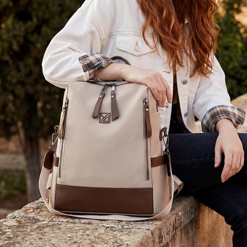 Schoolbag New Women's Backpack, Popular Popular, Simple and Versatile College Student Backpack, Trendy Casual Outdoor Travel Backpack