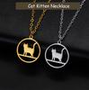 Cazador Walking Cat Kitten Necklace for Women Stainless Steel Round Pendant Animal Chain Necklaces Jewelry 2026 Wholesale New