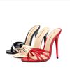 Size 45 46 47 48 Women Party Sandals Summer Elegant 13cm Thin High Heels Narrow Band Shoes Peep Toe RED Pumps