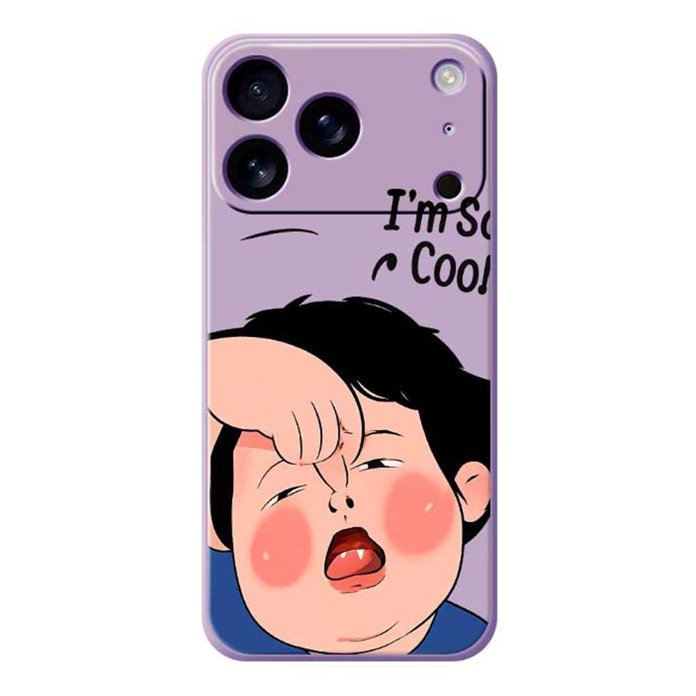 For iPhone 17 Pro Max Case Make Faces Kid Pattern Printing Straight Edge TPU Phone Back Cover
