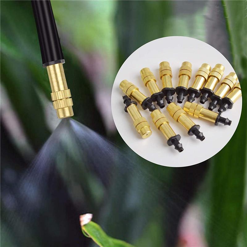 90Pcs Watering Nozzle Adjustable Copper Irrigation Water Fog Sprinkler Head Mini Misting Greenhouse Accessories-B61B