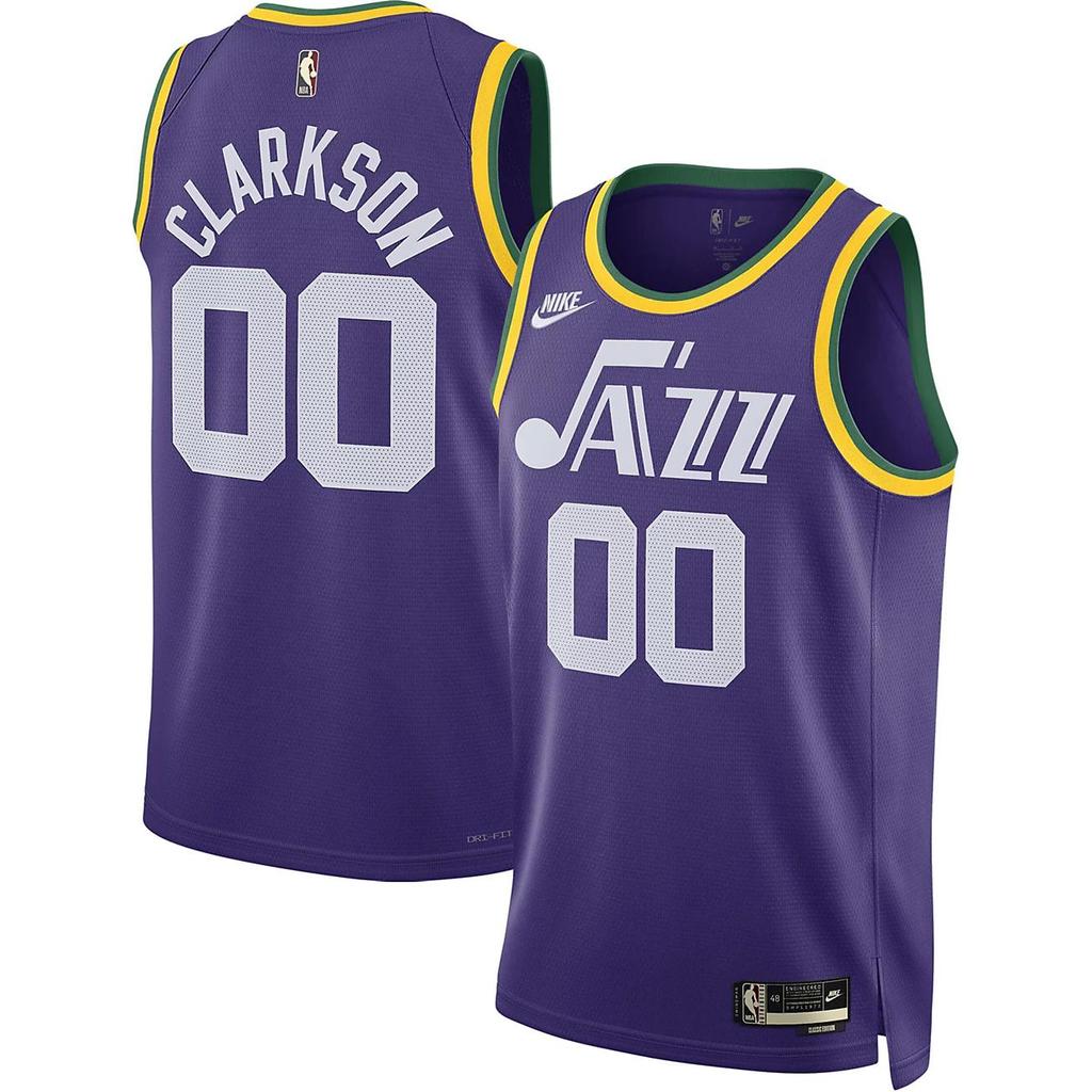 Nike Clarkson Utah Jazz 2023/24 Colorblock Letter Print Sleeveless Tank Top Men Tops Court-Purple DX8613-549