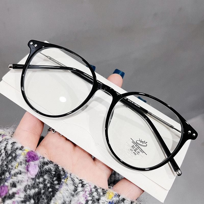 TR90 Anti Blue Light Unisex Round Myopia Glasses Metal Frame Optical Computer Eyeglasses Ultralight Nearsighted Eyewear