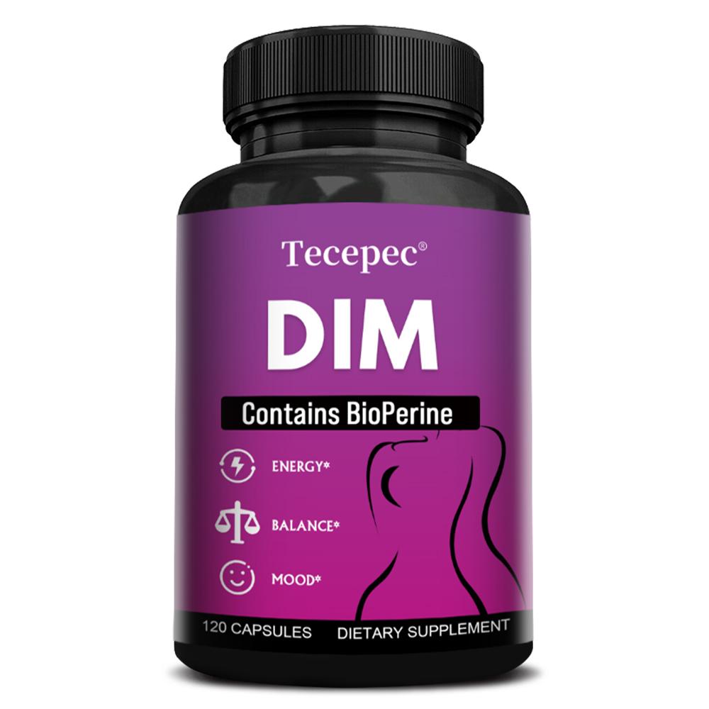 DIM Supplement with BioPerine, Premium Diindolylmethane Capsules for Estrogen Balance, Energy, Mood & Metabolism Support 120PCS
