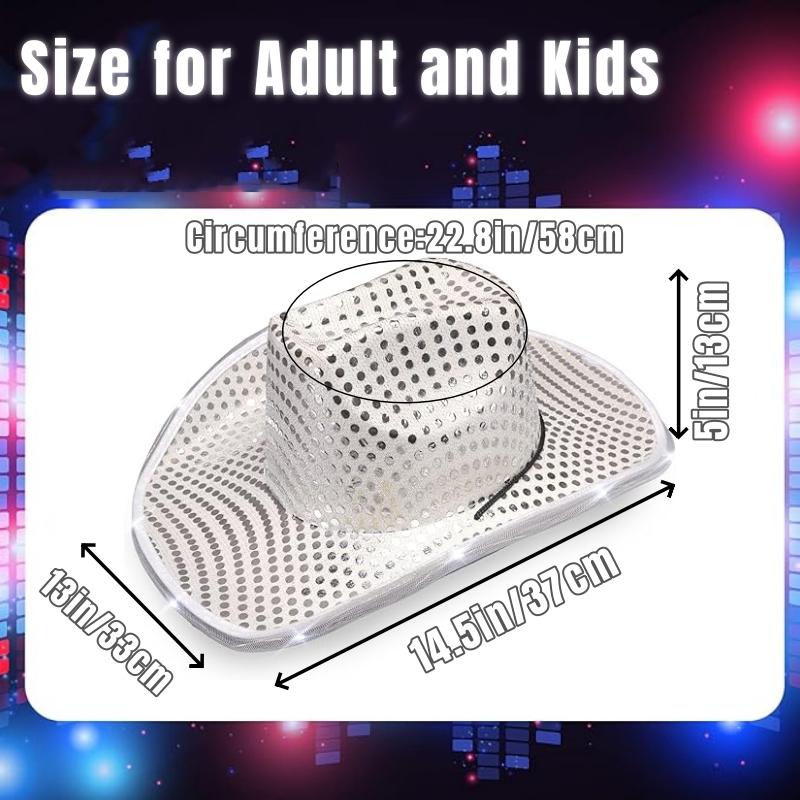 4-32Pack Led Cowboy Hats Light Up Party Disco Cowgirl Hats Luminous Western Cowboy Hats for Men Women for Wedding Dance Ball