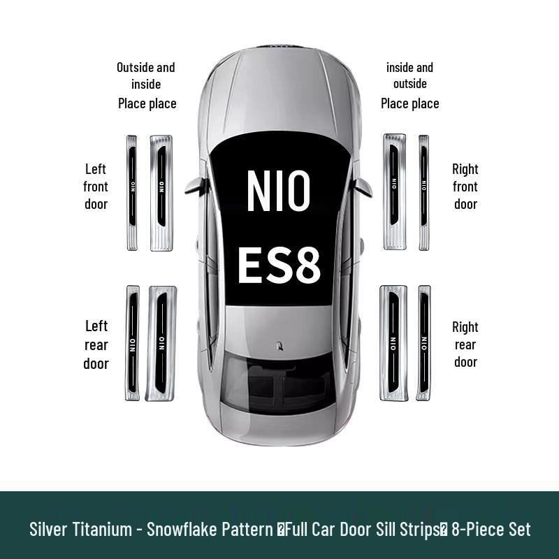 Stainless Steel Scuff Plates for 26 NIO ES8 Models - Interior Upgrade Accessories