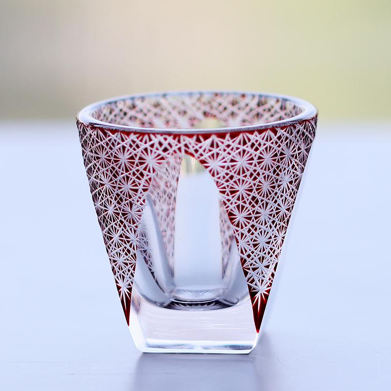 35ml Handmade Edo Kiriko Sake Cup Four Gentlemen Pattern Japanese Style Small Wine Shot Glass 50ml красный