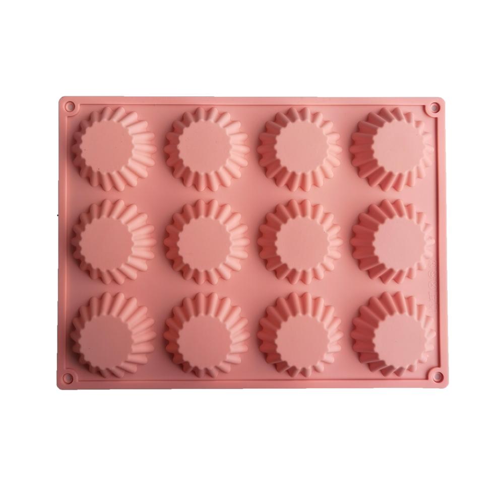 12-Hole Multi-Grid Round Silicone Muffin Cup Mold  Cake Chocolate     Bread Biscuit Baking Tray