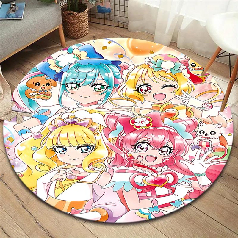 WonderfulPrecur,Winx Club Round Area Rug,Carpet Rug for Living Room Bedroom Sofa Playroom Decor,Non-slip Floor Mat