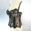 Transparent Lace Corset Slim fit Suspender Vest Spicy Girl Style Crop Tops  Ladies
