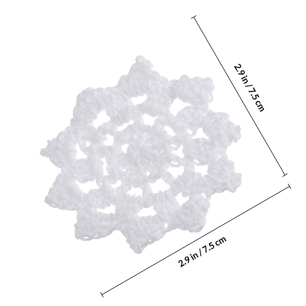 20Pcs DIY Embellishments Crocheted Applique Cotton Flower Lace for Blouse Scarf Hat Sewing Crafts Handmade Courses