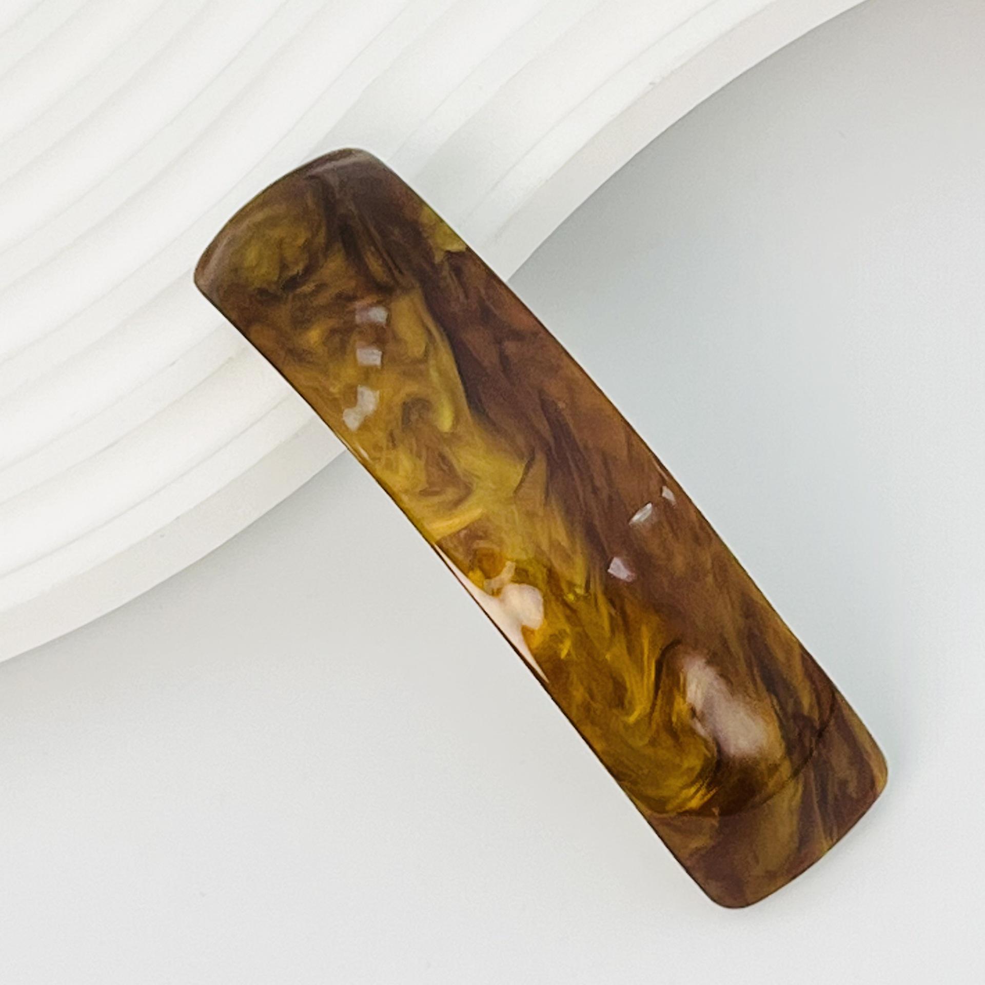 

Корейська модна заколка для волосся з ацетатною шотландкою - барвистий вигнутий дизайн для чубчика