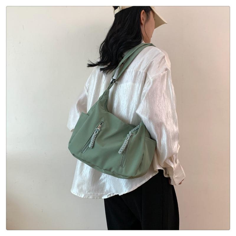 High Aesthetic Fashion Commuter Large Capacity Shoulder Bag Women Casual College Student Class Tote Bag Wide Strap Crossbody Bag