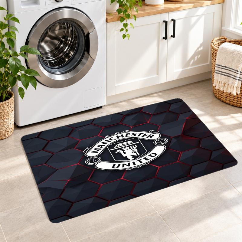 Flannel Kitchen Mat Manchester United FC Soft Area Rug Non Slip Floor Carpet Home Decoration