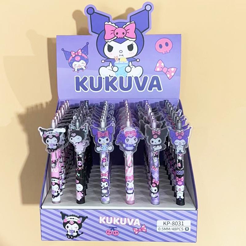 Гелевая ручка Sanrio Kuromi быстросохнущая с металлическим зажимом - Черные чернила для студентов 0.5mm
