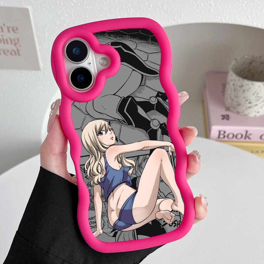

Edens Zero Rebecca Phone Case for iPhone 17 16 15 14 13 12 11 Air Pro Max Plus Red Soft TPU Wavy Edge Cover iPhone 14 Pro Max