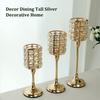 YY.Home Crystal Candle Holder Table Centerpiece Gold Wedding Party Candlestick Home Tabletop Stand Gift Decoration