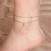 LIKGREAT Stainless Steel Starfish Anklet for Women Adjustable Beach Foot Chain Double Layer Summer Ankle Bracelet Jewelry Gift