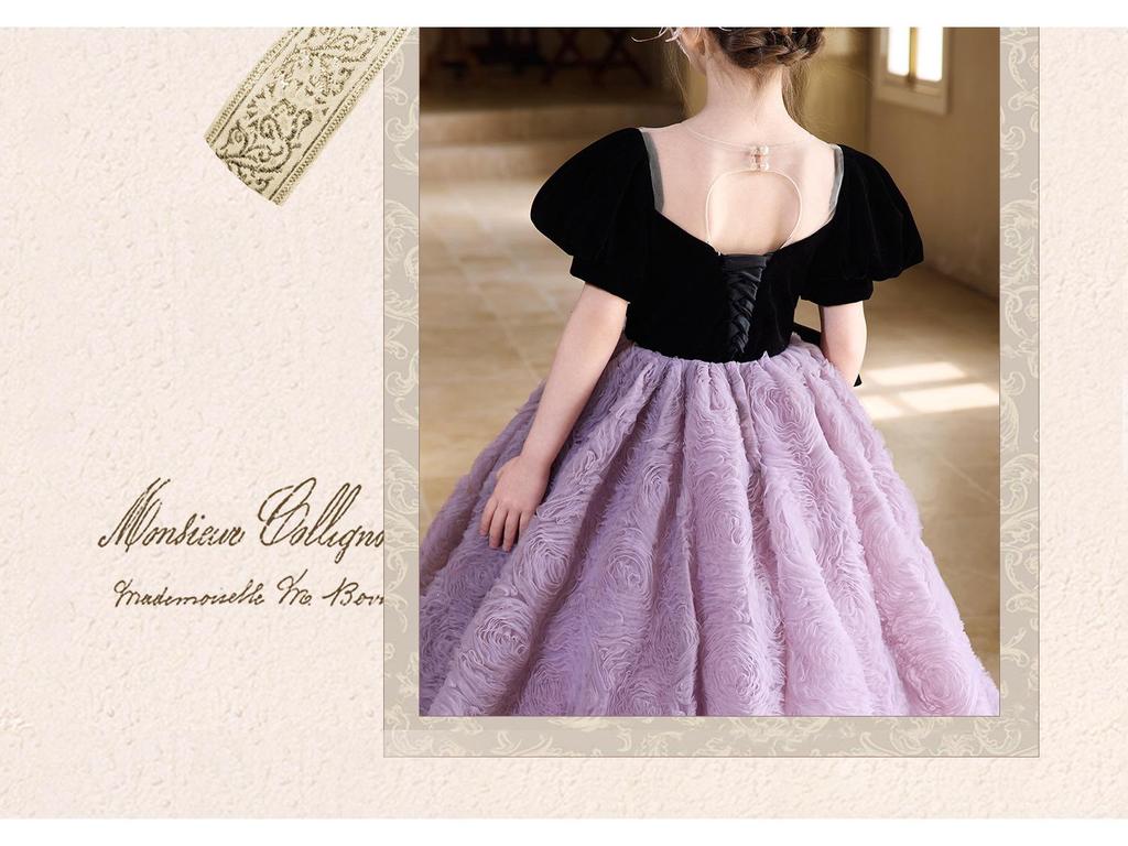 Girls' High-End Hepburn Style Princess Winter Evening Gown