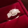 Luxury Square Zirconia Copper Ring for Women - Summer Collection