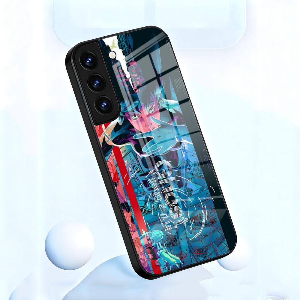 Anime G-ghost In The S-shell Phone Case For Samsung S26 S25 S24 FE S23 S22 S21 Plus S20 Ultra Note20Ultra Black Glass Cover
