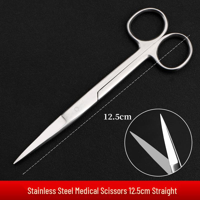 Stainless Steel Ophthalmic Surgical Scissors - Straight/Bent Tip, Sharp for Suture Removal