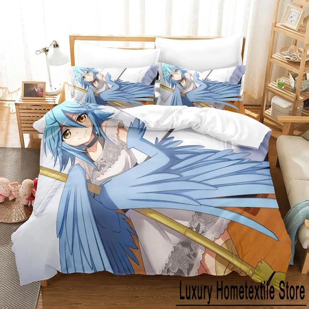 

Monster Girls Bedding Set Cartoon Anime three-piece set Adult Kid Bedroom Duvet cover Sets king size with New 3D Everyday Life Tool 70x133cm 2pcs