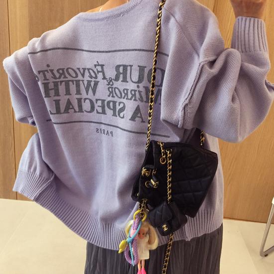 Unni V-Neck Color Block Lettering Loose Fit Half Knit Cardigan (4 Colors) ONE SIZE