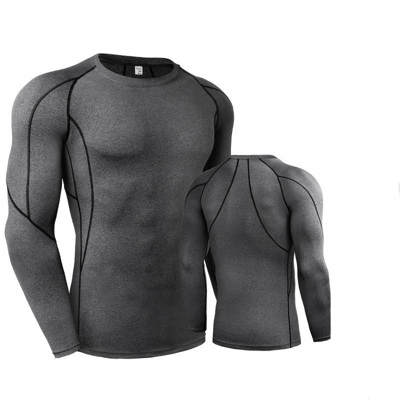 Men's T shirt Tights Sports Elastic quick-drying Compression Long Sleeve Fitness clothing Running Training clothing S M L XL XXL 3XL