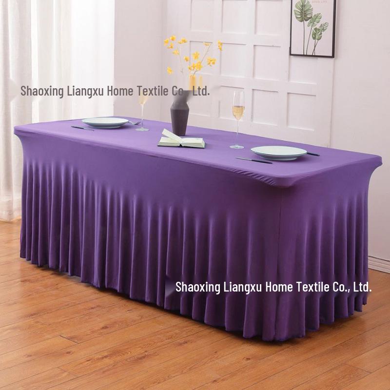 6FT Rectangular Stretch Table Cover with Jellyfish Skirt for Weddings and Banquets