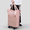 Travel Luggage Bag Trolley Bag with Wheels Waterproof Expandable Overnight Bag Portable Collapsible Weekender Bag for Travel Shopping Gym