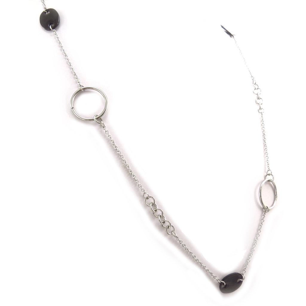 Les Trésors De Lily [K0743] - Ruthenium Steel 'Choreography' Necklace