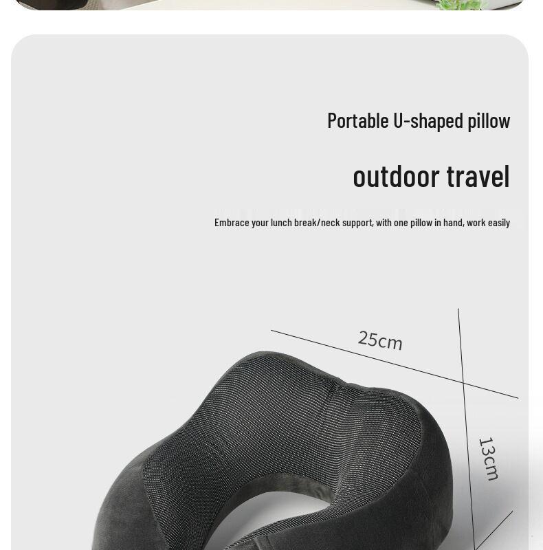 Memory Foam U-Shaped Neck Support Pillow - Car Travel Headrest with Custom Logo for Cervical Comfort