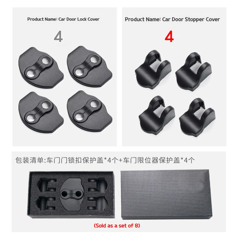 Adecuado Para tesla Cubierta del limitador de bloqueo de puerta del modelo Y de Tesla modelo 3 Cubierta protectora Modificación Accesorios Internos del Coche