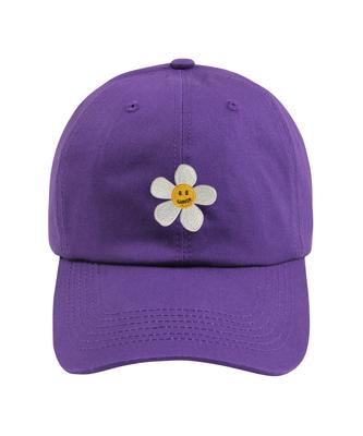 GRAVER [Unisex] Flower Dot Embroidered Ball Cap_Purple