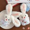 Cartoon Design Plush Rabbit Keychain Cute Long-eared Rabbit Pendant Stuffed Keyring  Couple Items