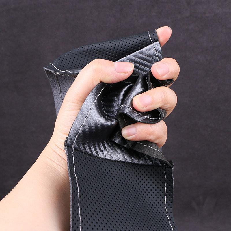 2026 Hot For Volkswagen VW High-End Carbon Fiber Car Steering Wheel Cover Soft Durable Artificial Leather Universal Luxury Autom