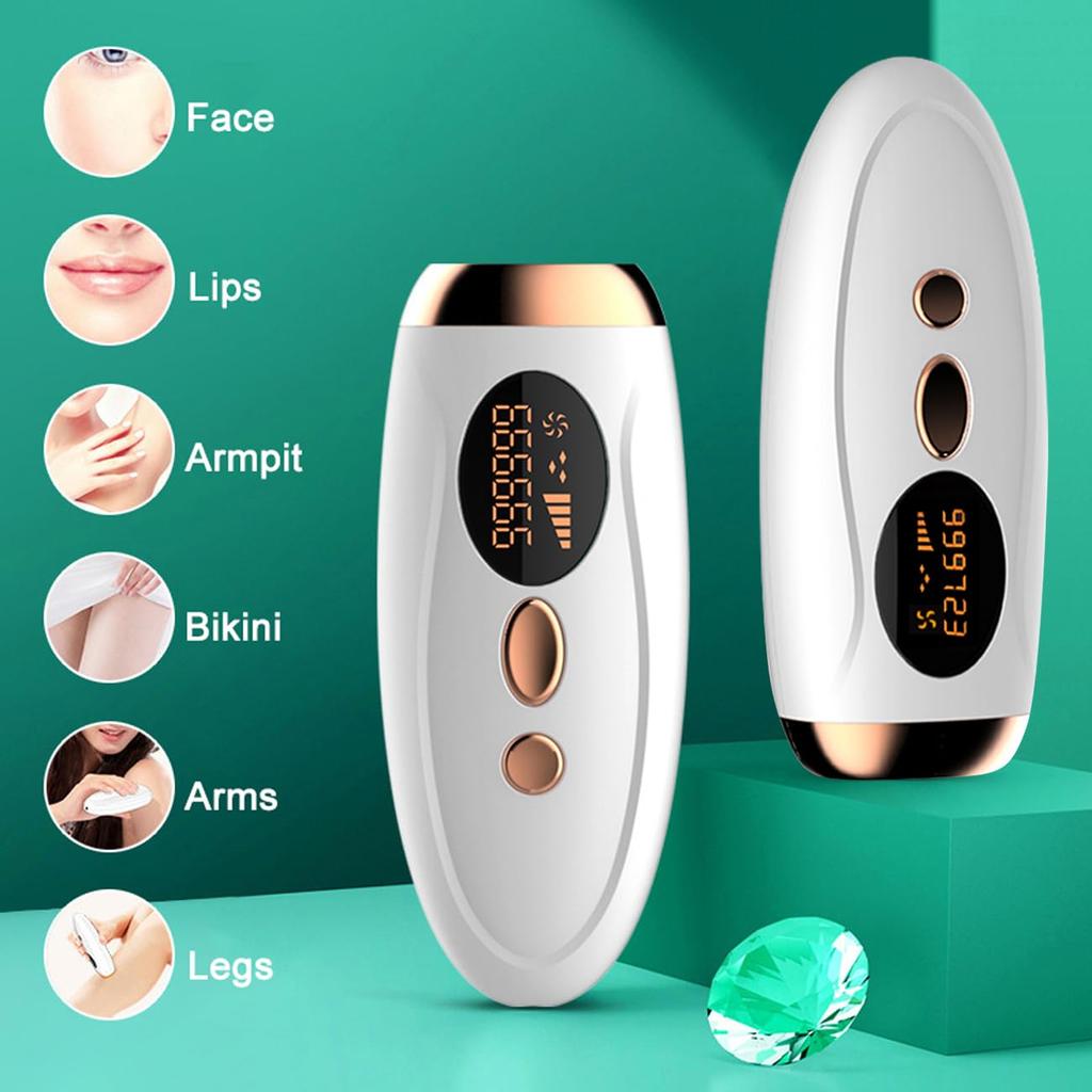 Permanent Laser Hair Removal Device with 999,999 Flashes for Face, Legs, Arms and Bikini Line