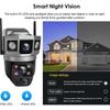 6K 12MP Solar WIFI Camera CCTV Two Lens Three Screen Auto Tracking Outdoor Security Surveillance PTZ Camera