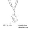 Cazador Hollow Fox Pendant Necklaces for Women Cute Animal Neck Chains Stainless Steel Jewelry Birthday Gifts Wholesale