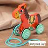Wooden Pull-Along Cartoon Animal Walker for Toddlers