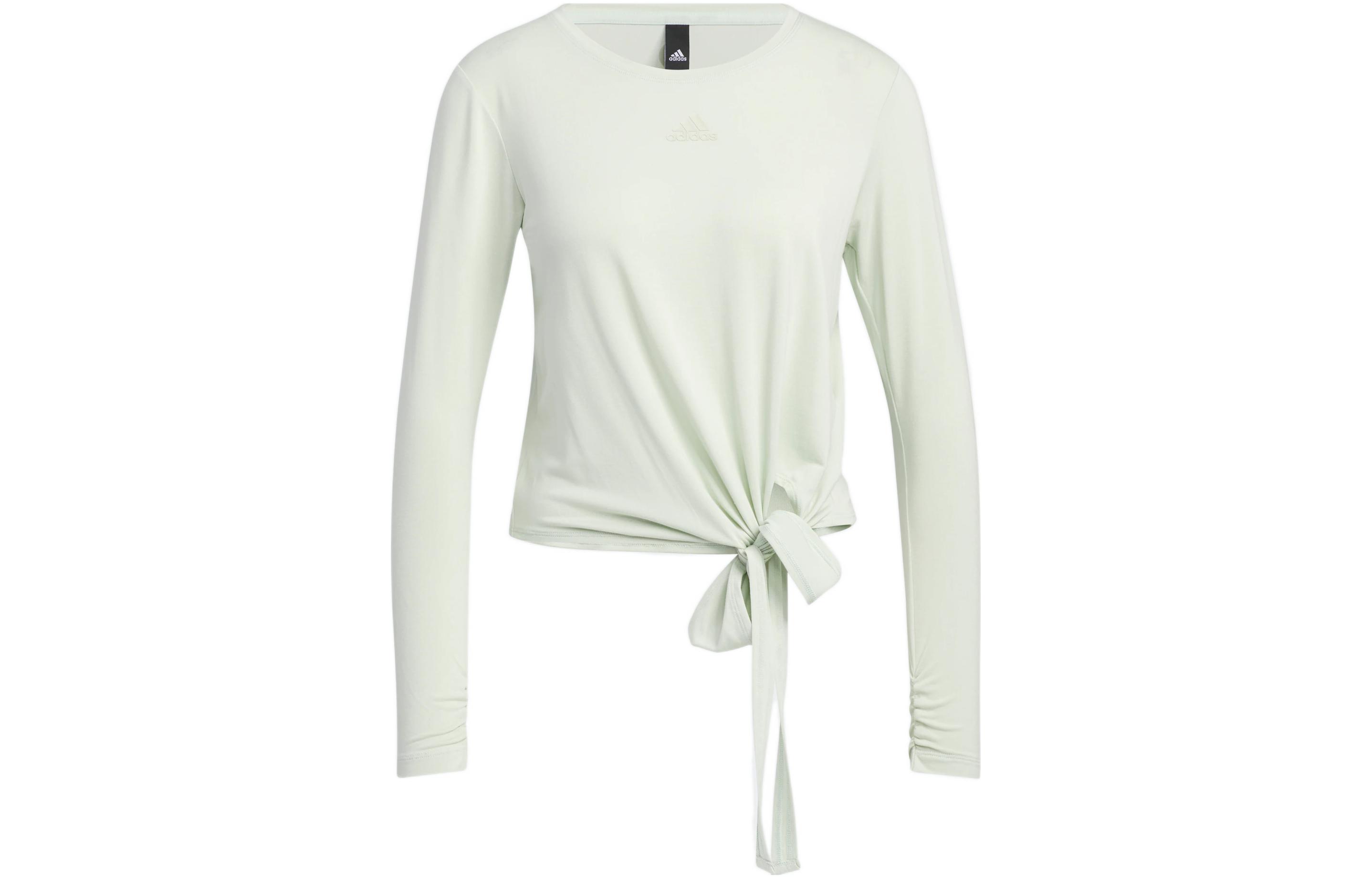 Adidas Crop Tops Women s Linen Green Crew Neck Moderate HR8396 XL