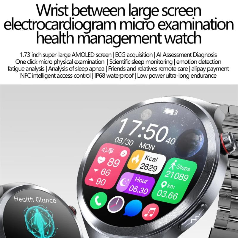 2025 New Uric Acid Blood Pressure Blood Oxygen Body Analysis Smart Watch ECG+PPG Clock Bluetooth Call Smart Watch Men Fatigue Monitoring