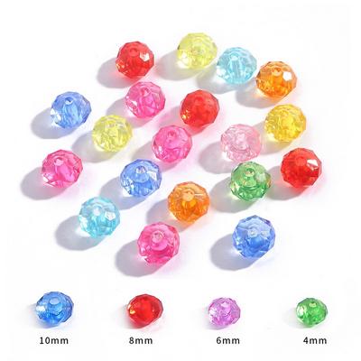 4-10 mm Geslepen Acryl Kralen Kleurrijk Transparant Wiel Losse Spacer Kralen voor Sieraden Maken DIY Accessoires
